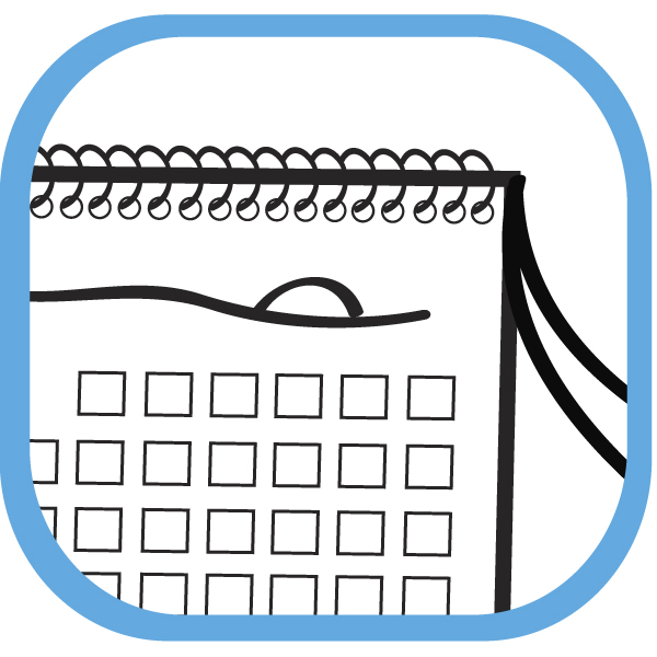 simple line icon of a calendar, icon, printed calendar, print products