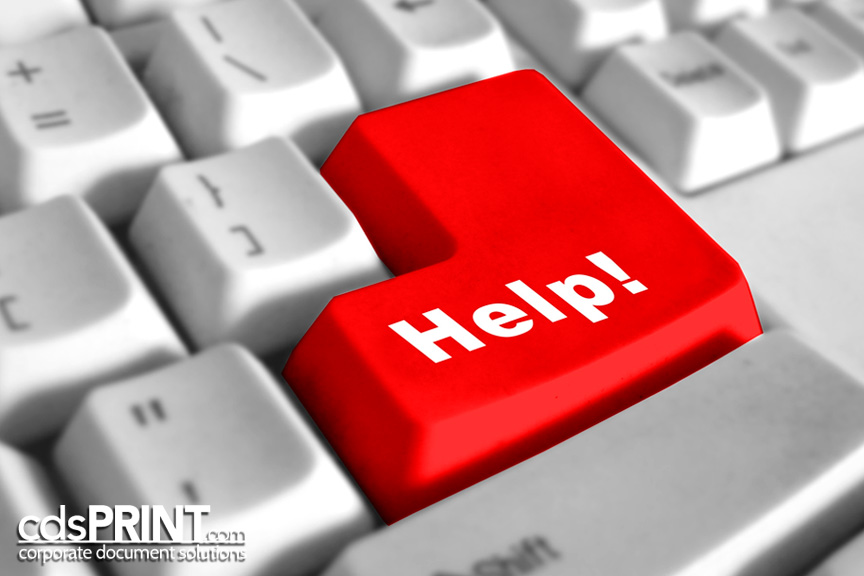 corporate document solution, help, keyboard image with help on the return btton